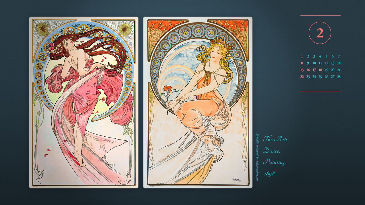 10 예술 시리즈, 춤, 회화 A - 2026년2월 달력배경화면