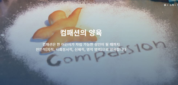 컴패션 홈페이지 캡쳐