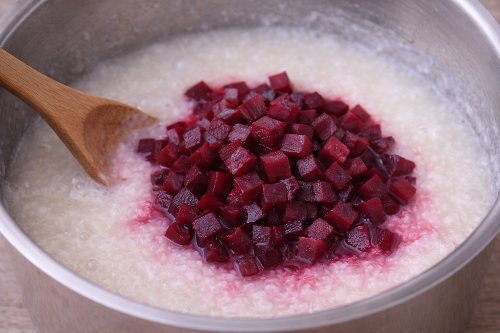 중기 이유식 닭고기 비트 고구마 죽 조리 과정