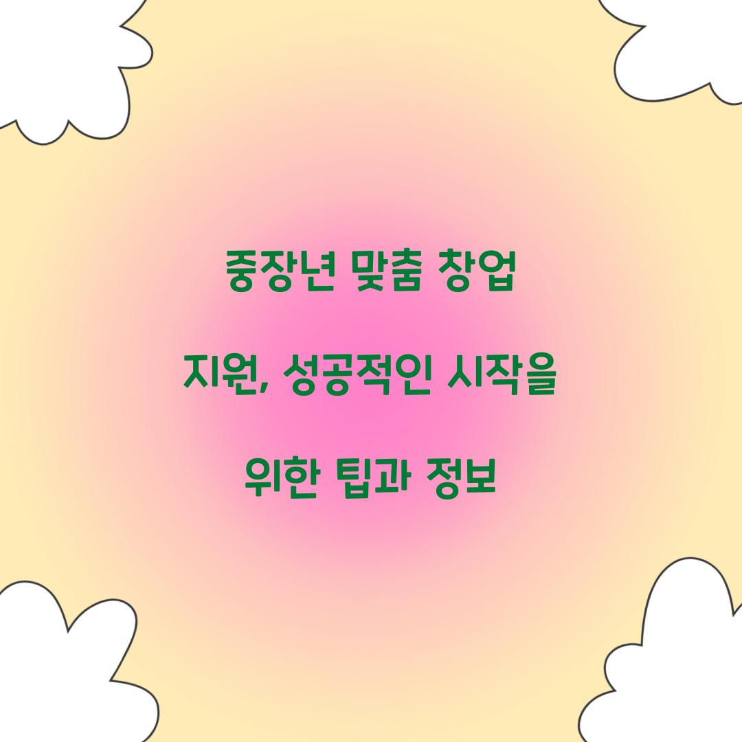 중장년 맞춤 창업 지원