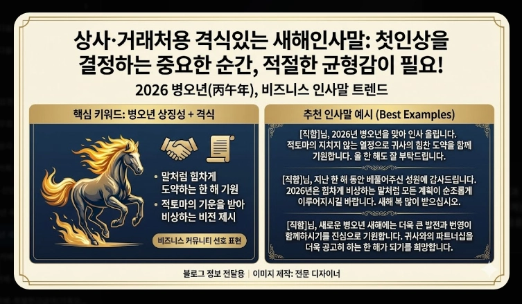 2026년 새해인사말 병오년 센스있는 문구 모음