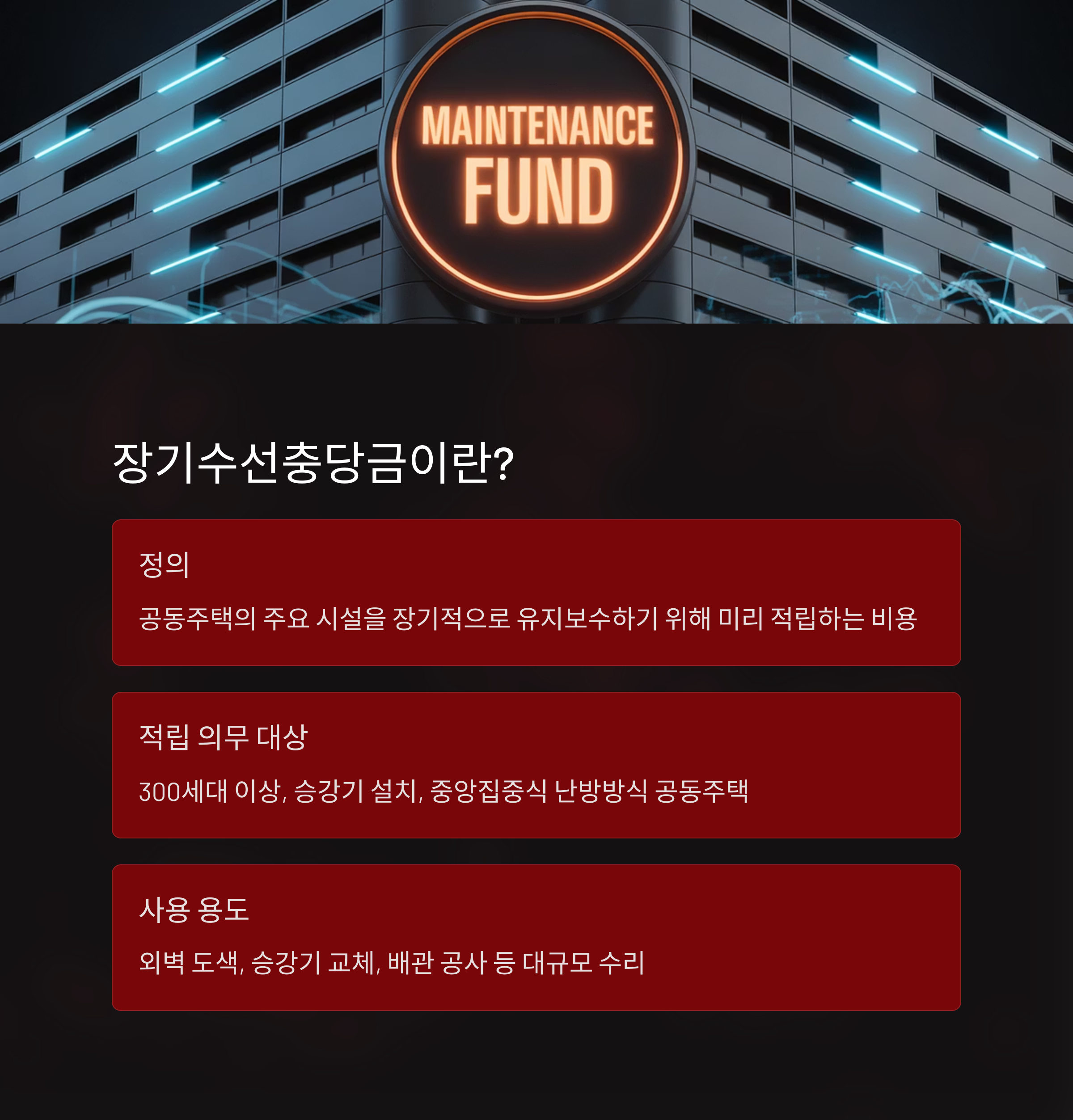 장기수선충당금 반환받는 법