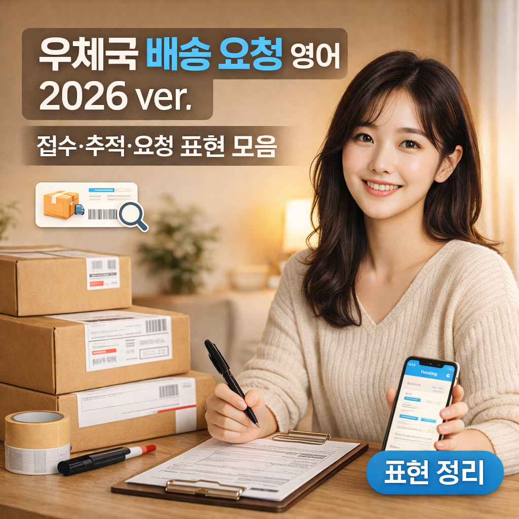 우체국 배송 요청 영어 2026 ver. | 접수·추적·요청 표현 모음