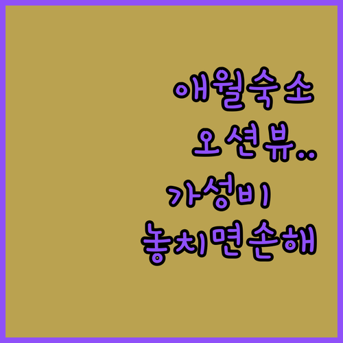 제주 애월 숙소 추천 오션뷰 리조트부..