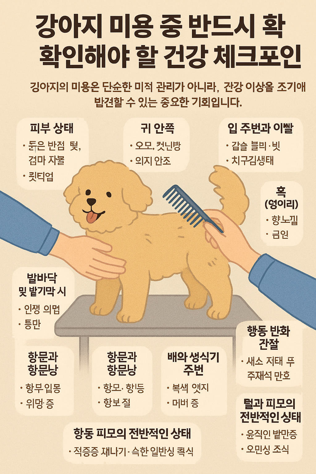 강아지 미용 중 반드시 확인해야 할 건강 사진
