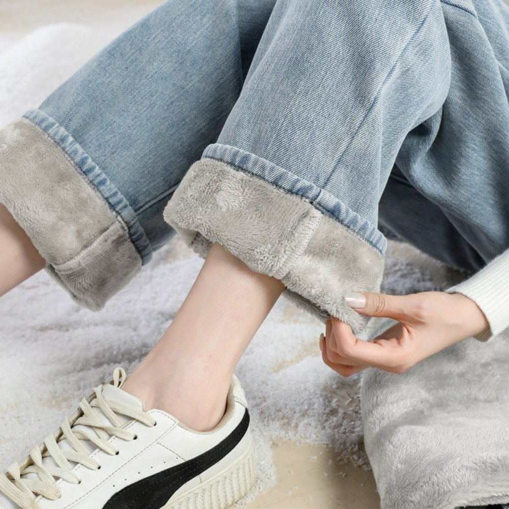 데님 겨울 밍크 스판 본딩 여성 기모 속밍크 청바지