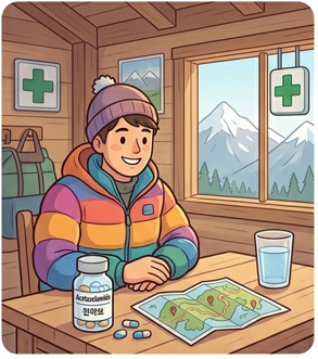 등산을 계획하고있는 등산가