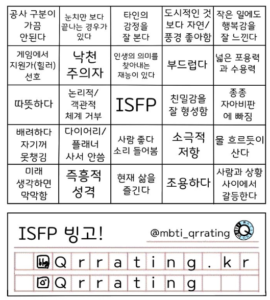 ISFP 여자 특징 팩폭 궁합 이상형 플러팅 연애 스타일 MBTI 분석 총정리3