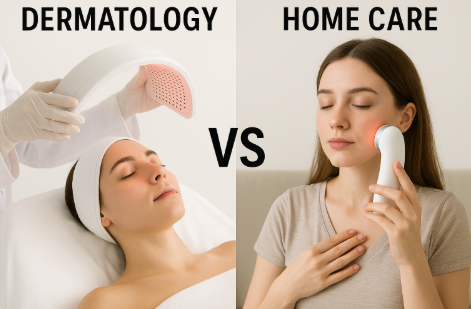 피부과시술vs홈케어 이미지 사진