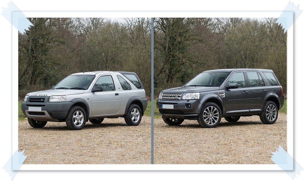 랜드로버 프리랜더 1세대와 2세대 측면 디자인 비교