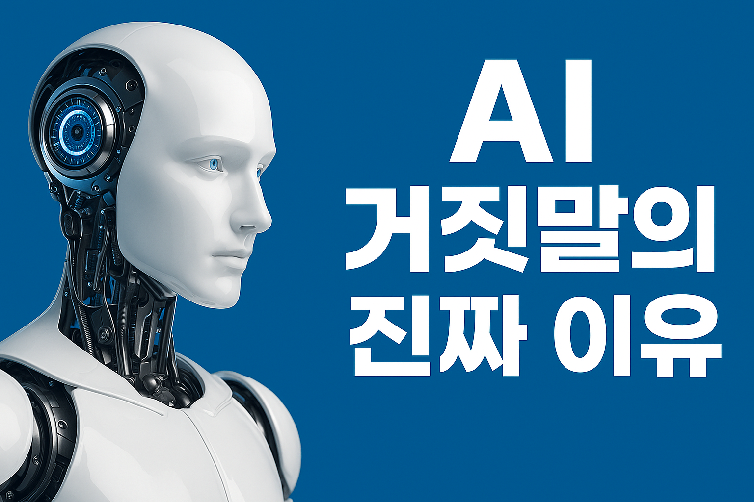 AI 챗봇이 혼란스러운 정보를 말하는 모습을 묘사한 일러스트