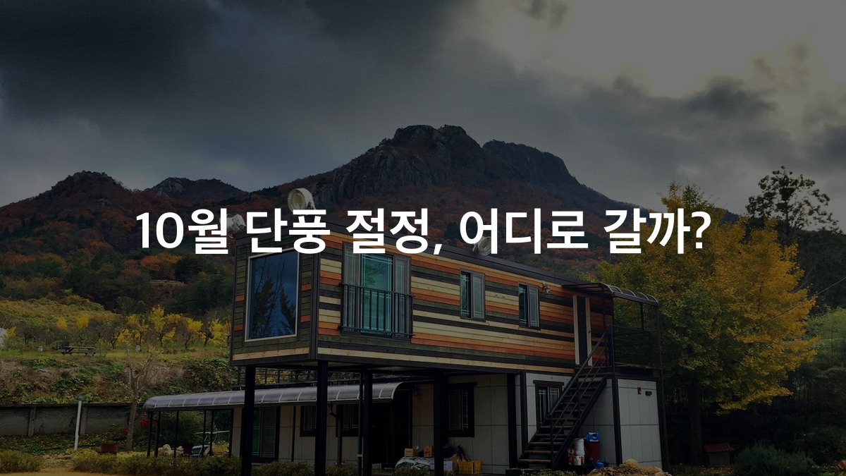 10월 단풍 명소, 설악산·내장산 당일·1박 여행 준비