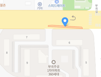 김천부곡에서 인천공항 리무진 공항버스 지도 위치