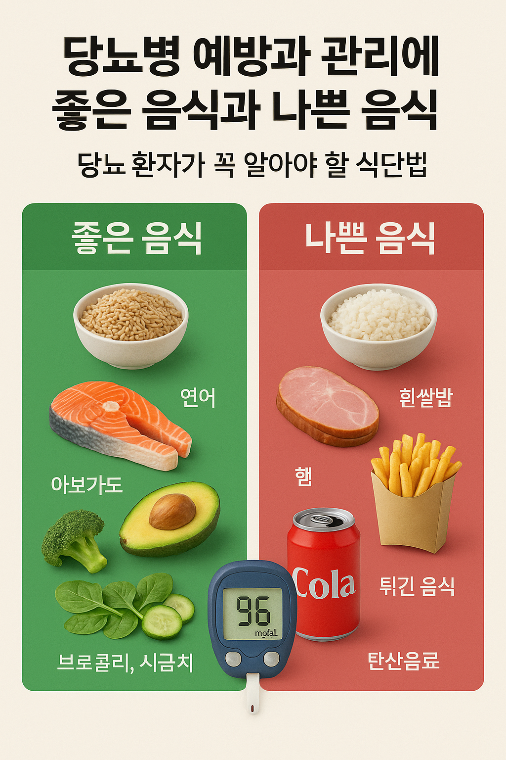 당뇨병 예방과 관리에 좋은 음식과 나쁜 음식