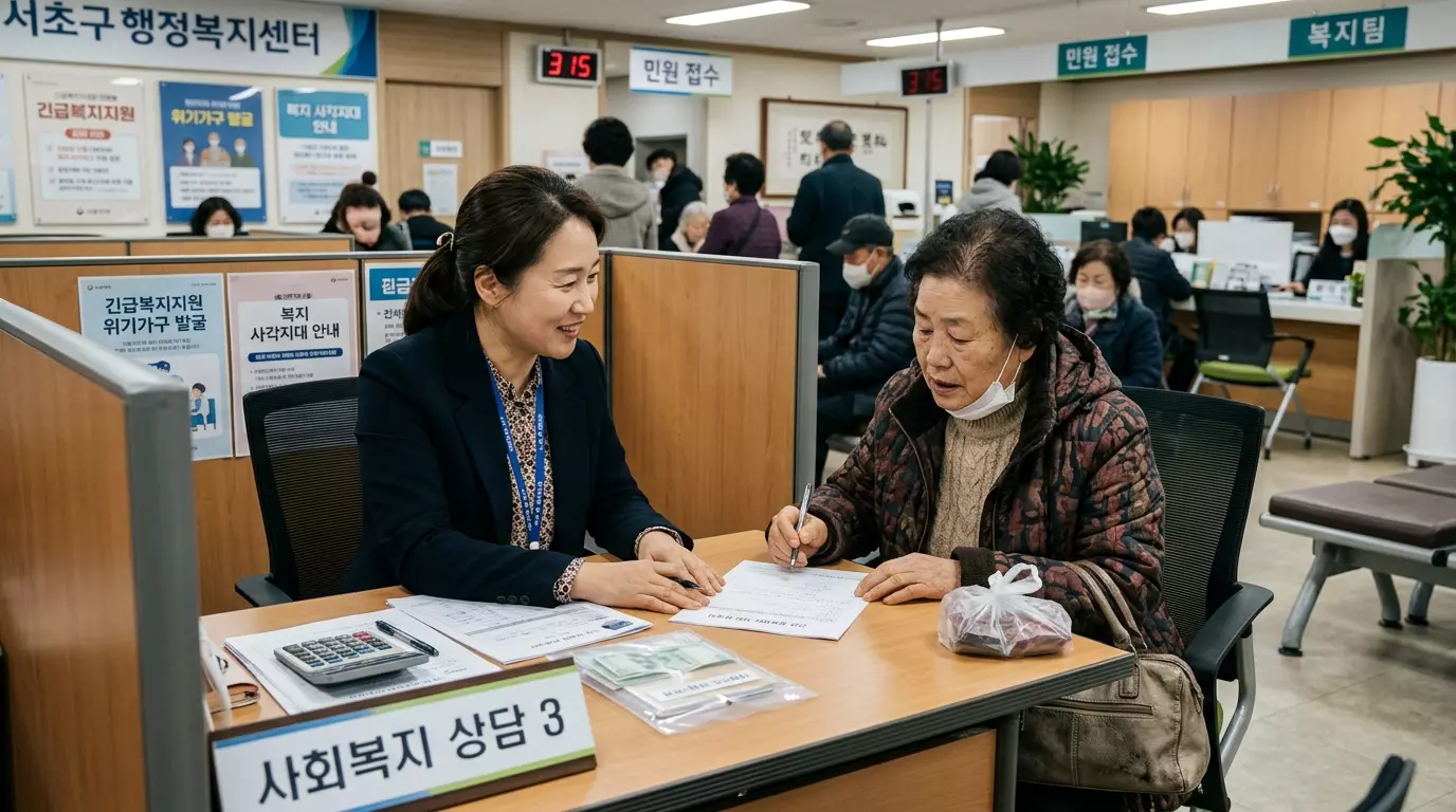 행정복지센터에서 상담하고 있는 이미지