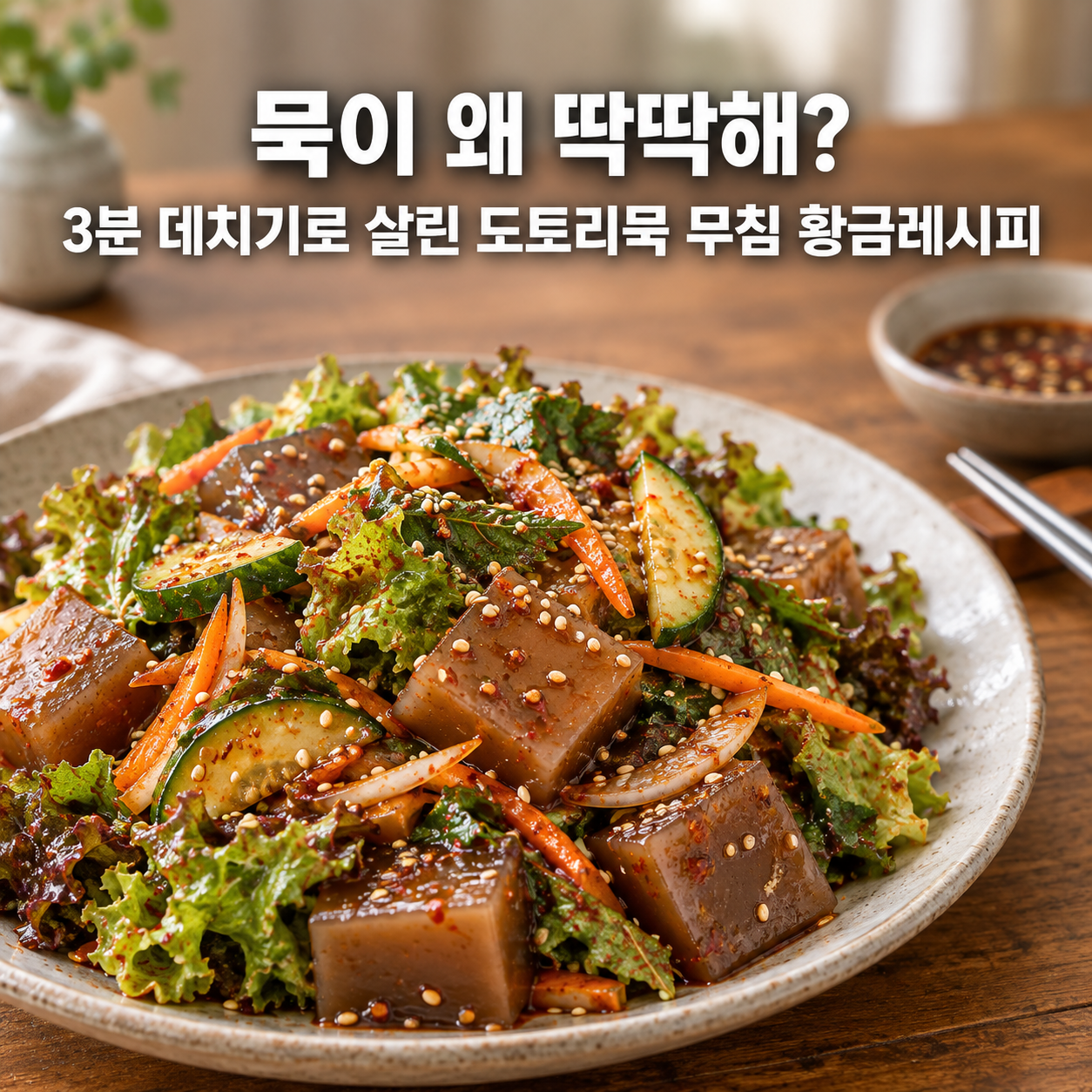 "묵이 왜 딱딱해?" 3분 데치기로 살린 도토리묵 무침 황금레시피