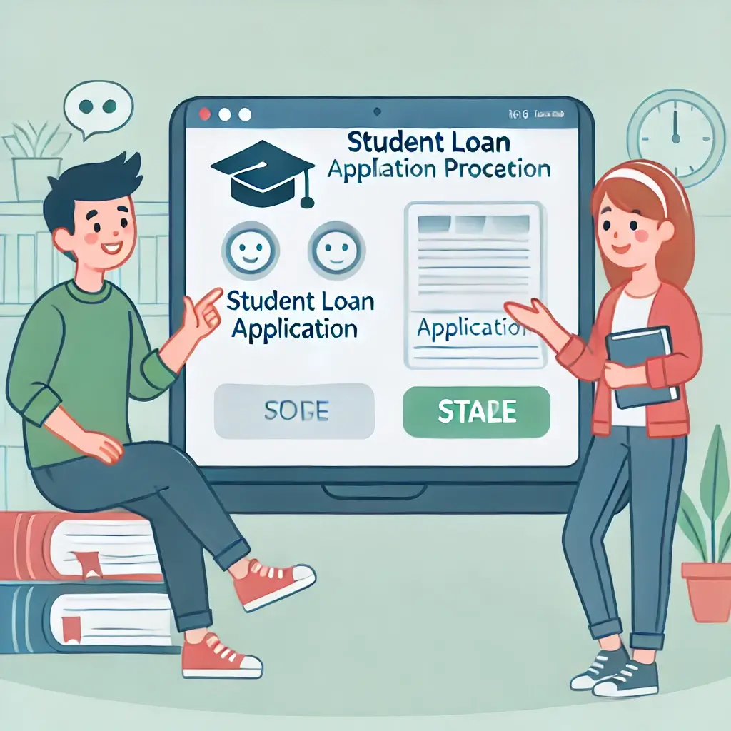 친구에게 학자금대출 과정을 설명하는 학생