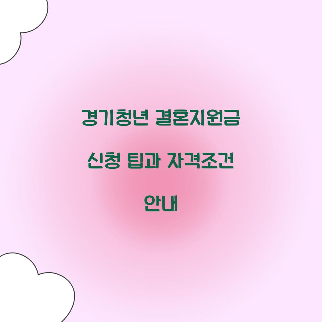 경기청년 결혼지원