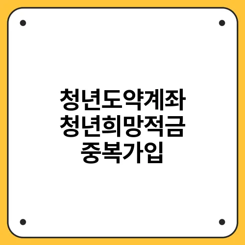 청년도약계좌 청년희망적금 중복가입