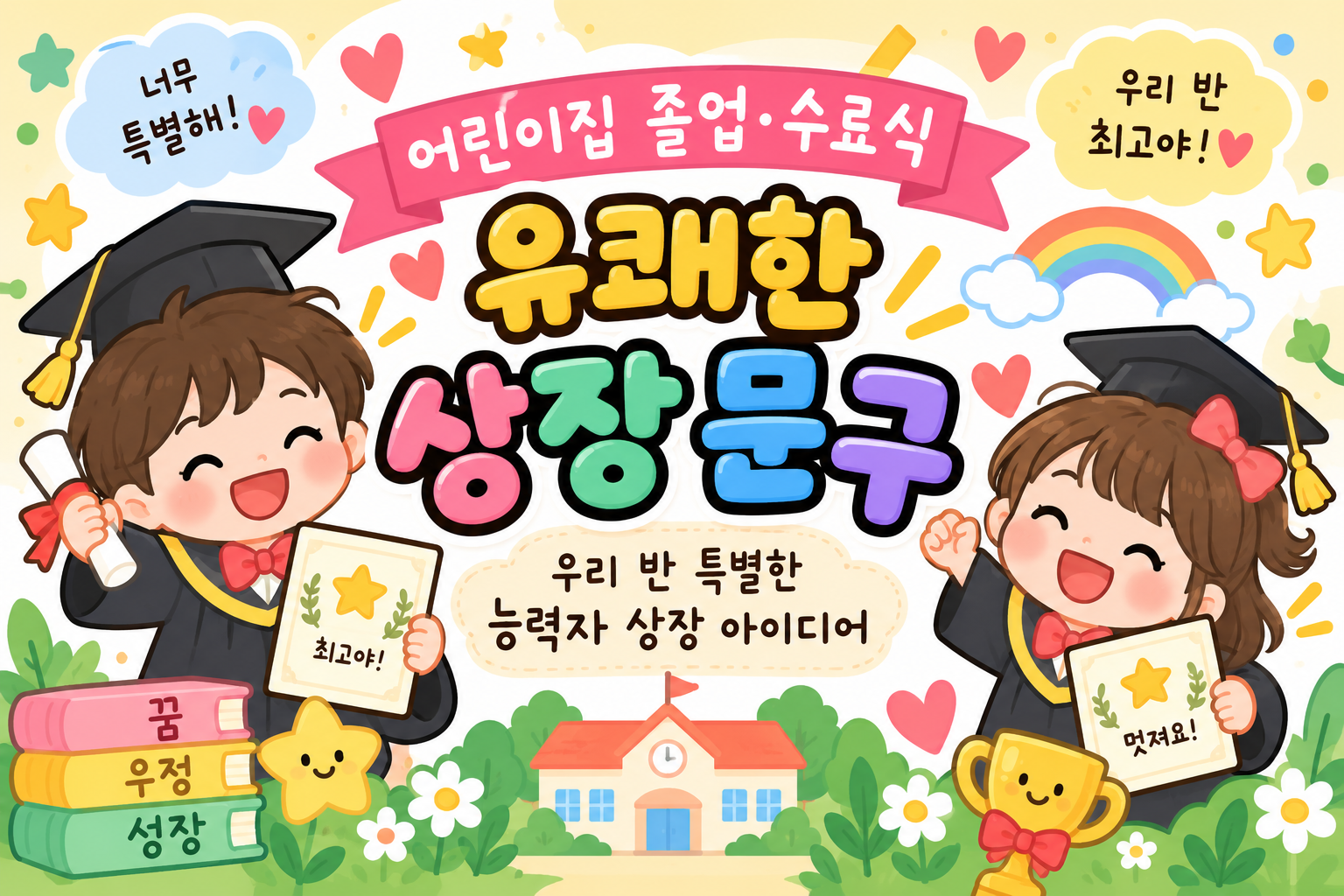 유쾌한 어린이집 졸업 상장 아이디어