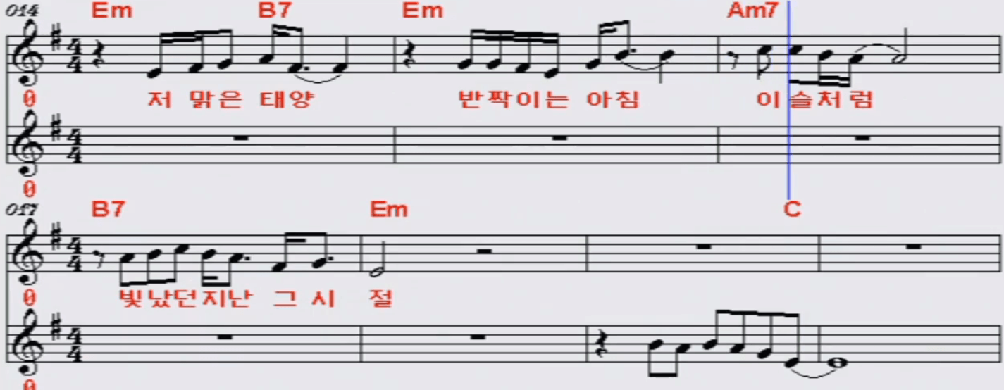 버들피리 꿈 찾아가리 악보