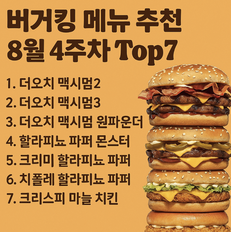 버거킹 메뉴 추천