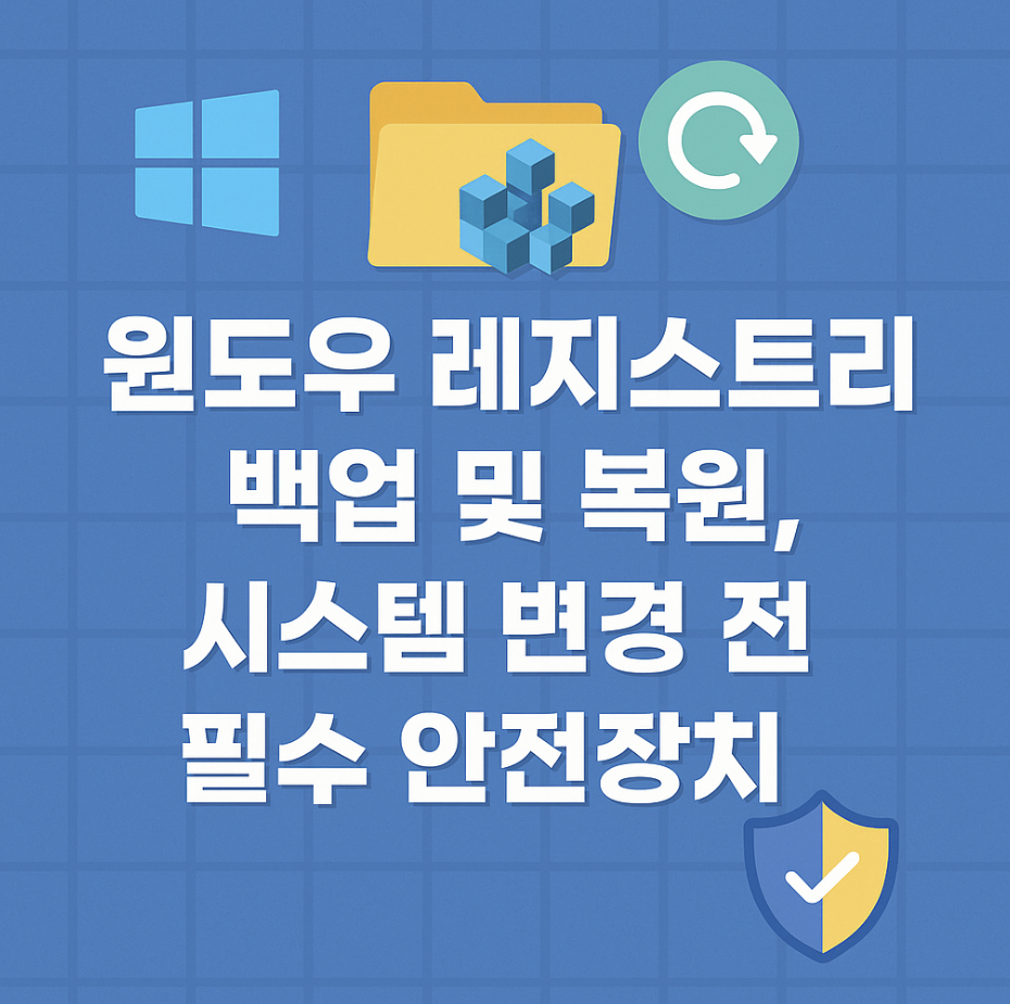 윈도우 레지스트리 백업 및 복원, 시스템 변경 전 필수 안전장치