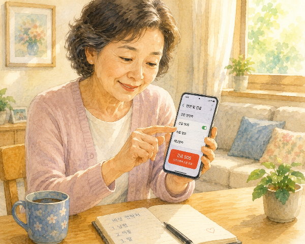 갤럭시와 아이폰 긴급SOS설정하는 방법