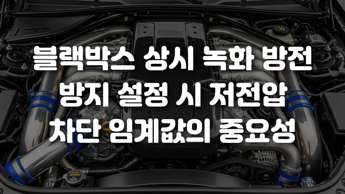 블랙박스 상시 녹화 방전 방지 설정 시 저전압 차단 임계값의 중요성