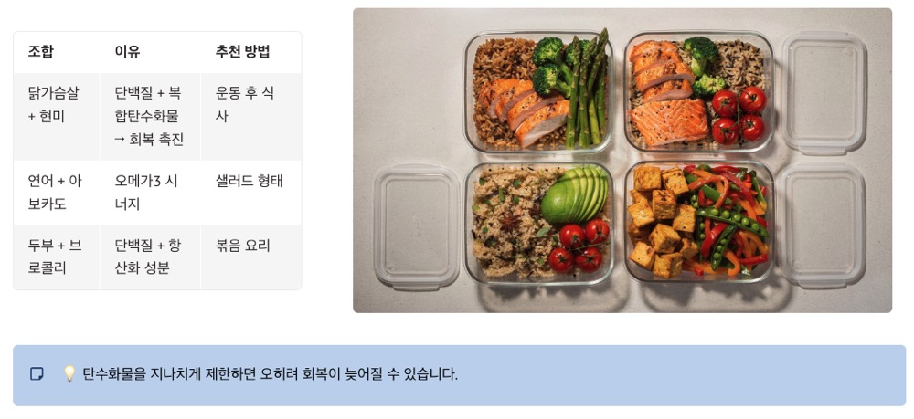 근육에 좋은 음식 조합