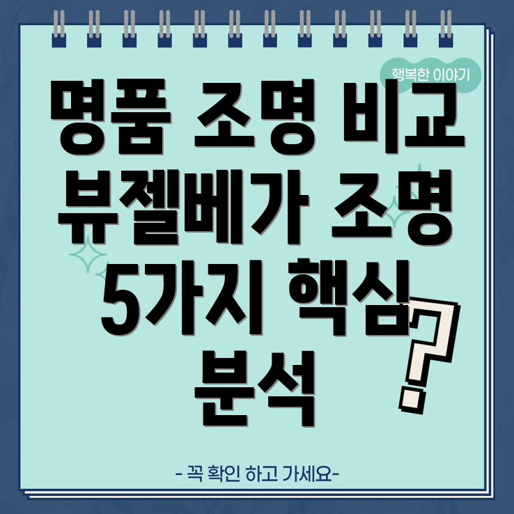 뷰젤베가조명품질로승부하는5가지명품조명비교분석