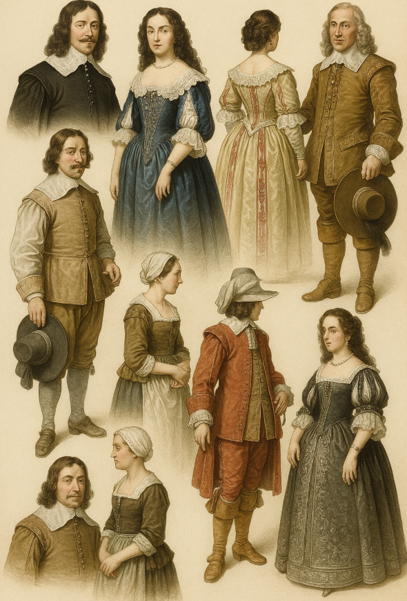 17세기 귀족 복식 관련한 사진