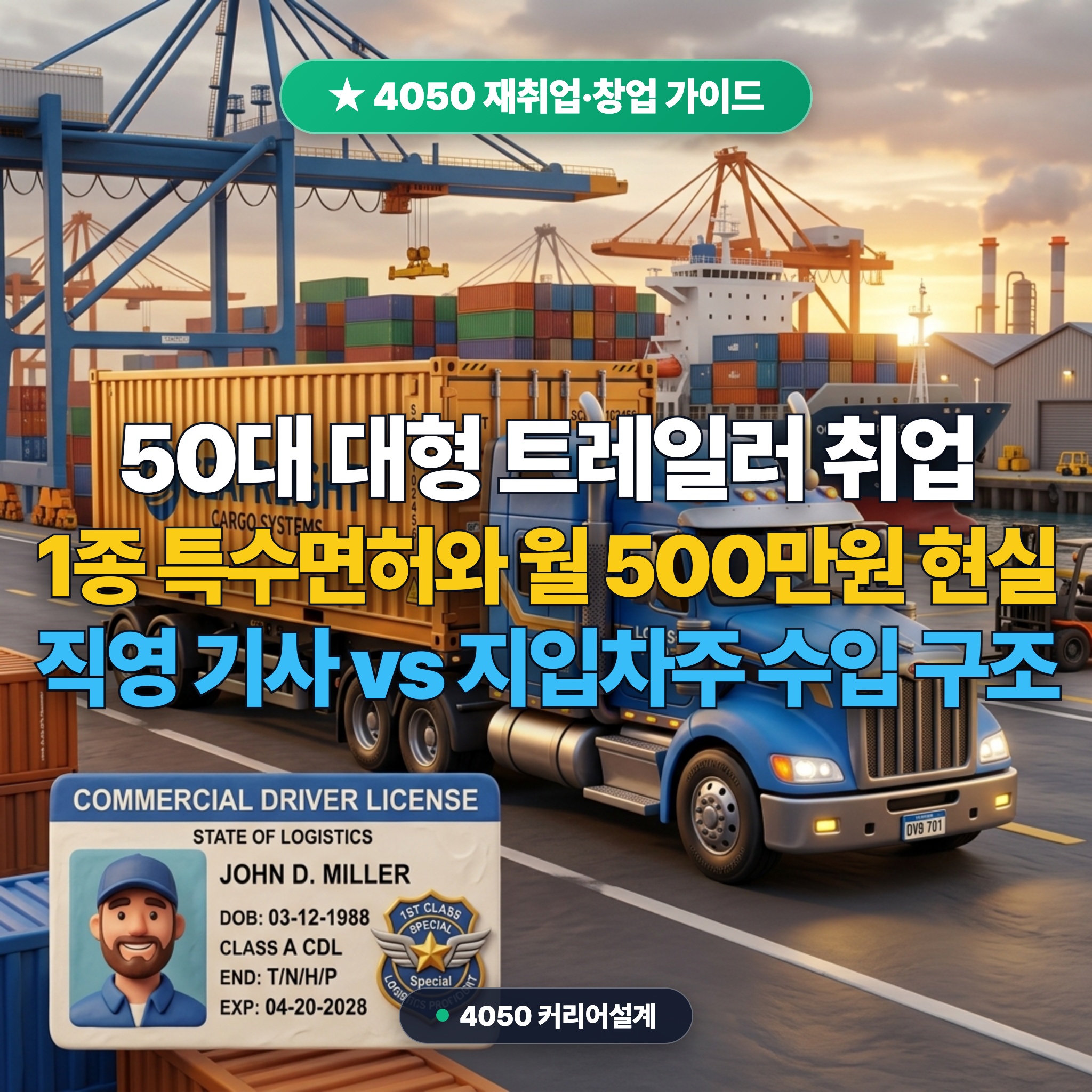 50대 대형 트레일러 기사 취업: 1종 특수면허와 월 500만원 현실 대표 썸네일