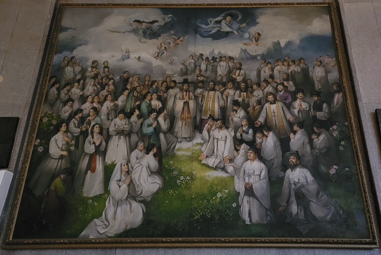 사진은 서울 혜화동성당 안에 있는 103위 순교성인 그림입니다. 문학진 토마스 화백의 작품입니다.