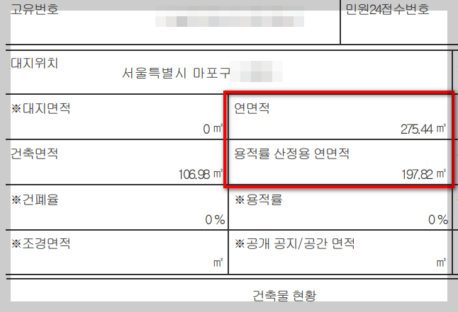 용적률산정용연면적