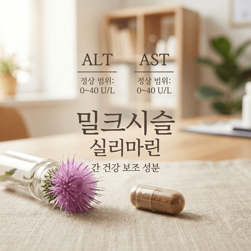 간수치 ALT AST 정상 범위 기준과 밀크시슬 실리마린 보조 성분 안내