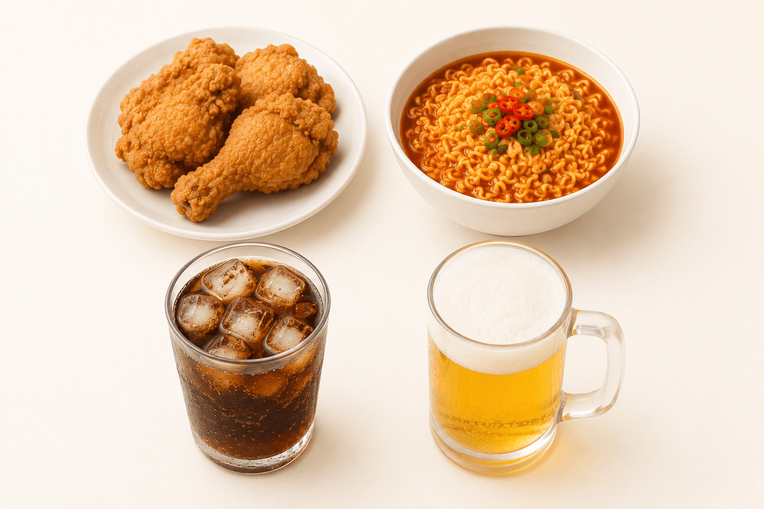 더위먹었을때 피해야 할 음식 치킨 라면 탄산음료 맥주