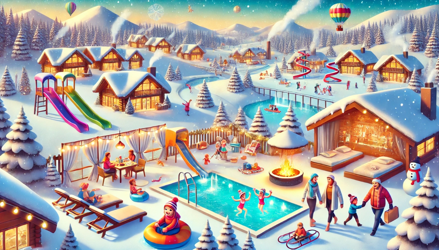 키즈파크 힐링 액티비티 등 가족 겨울 여행을 나타내는 이미지입니다.