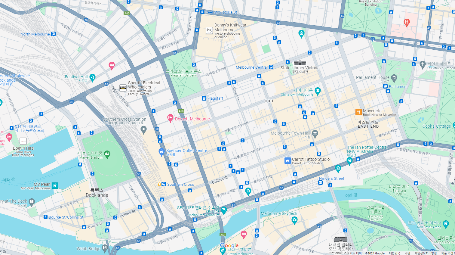 멜버른 트램 지도