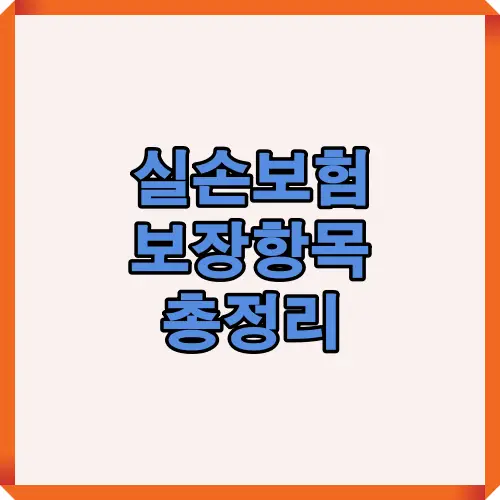 실손보험 보장항목 요약용 대표 커버 썸네일 이미지