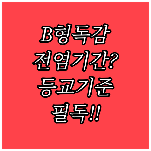 B형 독감 전염력 사라지는 시기와 등..