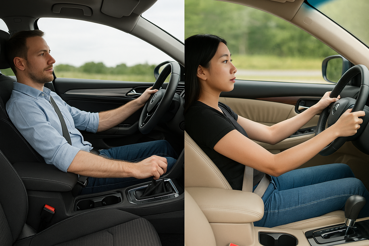 운전할 때 등을 기대는 자세