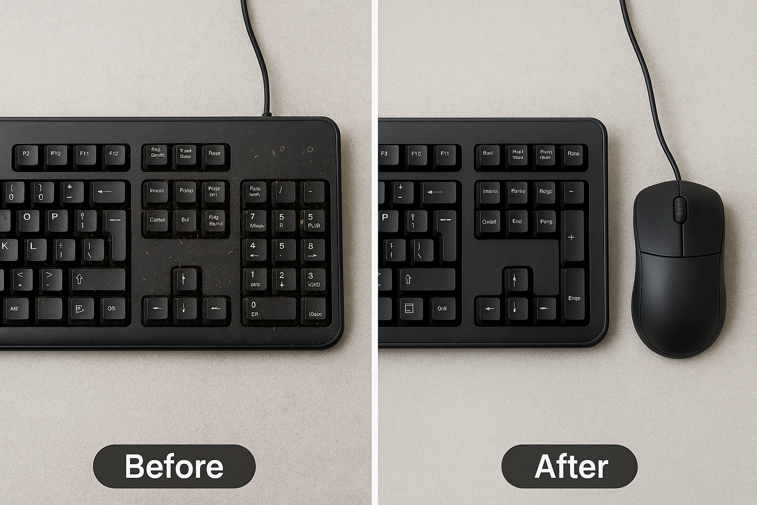 컴퓨터 키보드와 마우스 청결 관리로 실내 위생 강화하기