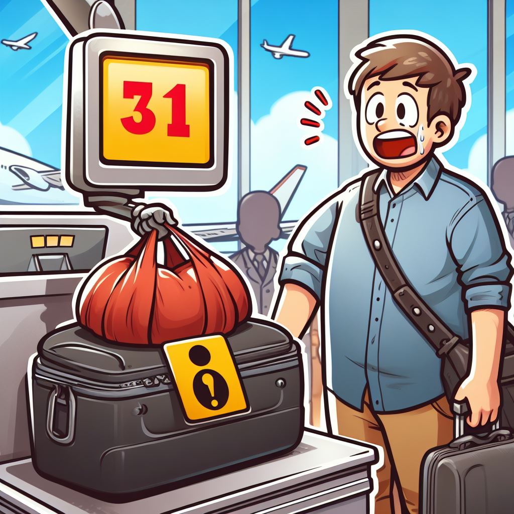 짐을 저울 위에 올려주세요.