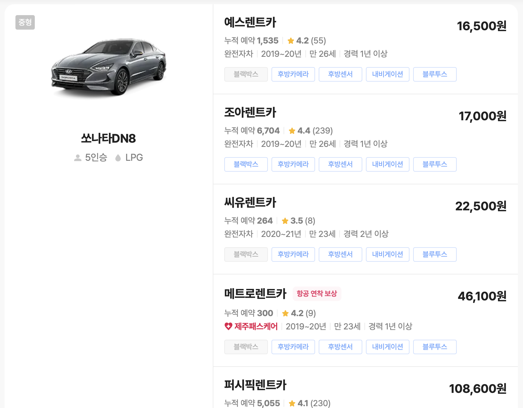 제주도 렌트카 가격비교