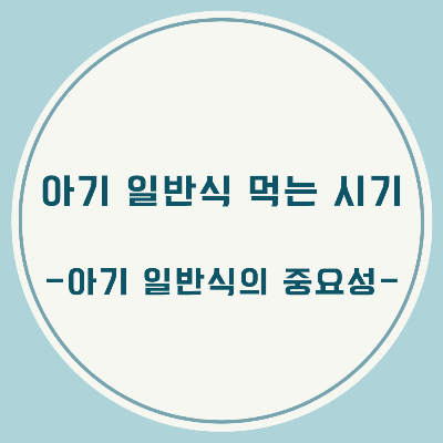 아기 일반식 먹는 시기,아기 일반식의 중요성
