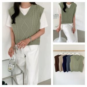 쏘우 꾸안꾸 조끼 예쁜가디건 가을조끼 여성옷