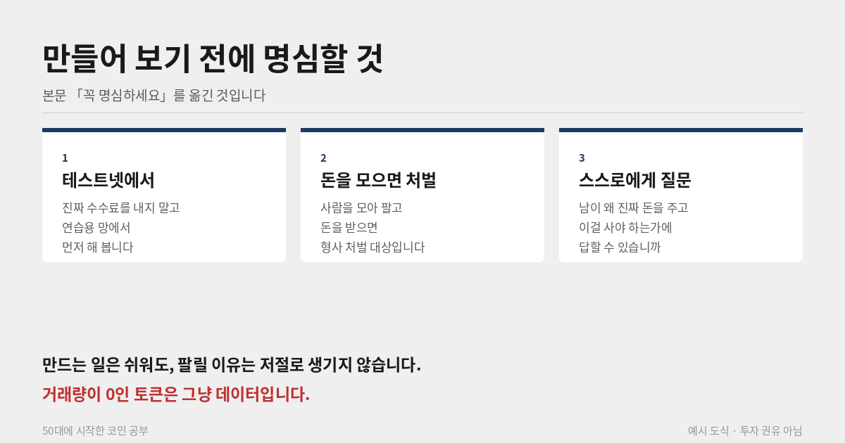 토큰 발행 전 명심할 세 가지