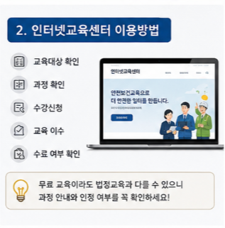 안전보건공단 직무교육센터 교육포털 확인