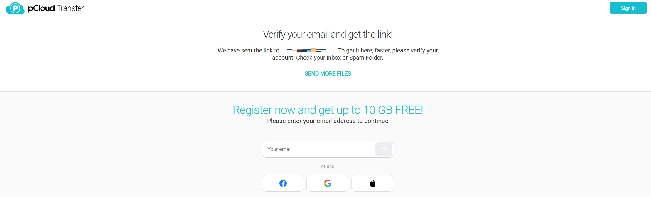 무료 20GB 클라우드 pCloud Transfer